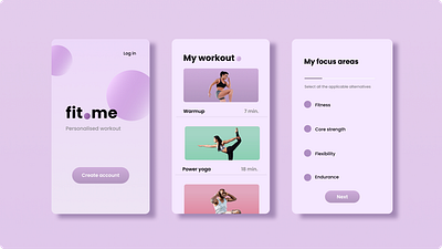 fit.me design fitness app purple vector workout app