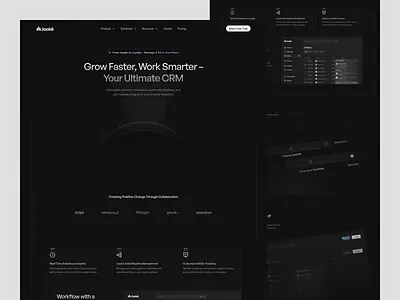 Jooke - Saas CRM Website clean crm crm landing page crm website customer relationship management dark homepage landing page manage management saas saas landing page saas website smart crm ui uiux web web design website website design