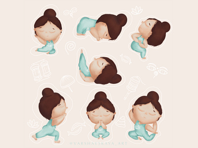 Yoga time 🧘🏻‍♀️ art artist artwork children book illustration children illustration design drawing girl character girl illustration illustration illustration art illustrator meditation sticker stickerpack yoga yoga pose yoga studio