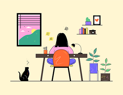 Homework art design flat illustration minimal vector