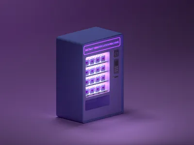 Instant Gratification Machine 3d 3d art 3d modeling c4d cg art cinema4d flat 3d flat design illustrator isometric low poly octanerender