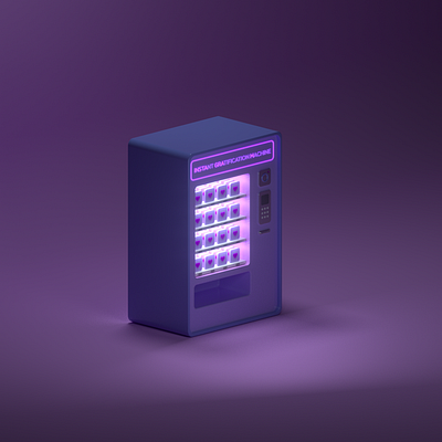 Instant Gratification Machine 3d 3d art 3d modeling c4d cg art cinema4d flat 3d flat design illustrator isometric low poly octanerender