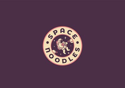 Space Noodles astronaut branding design fast food food logo food logo design illustration logo noodles space spaceman vector