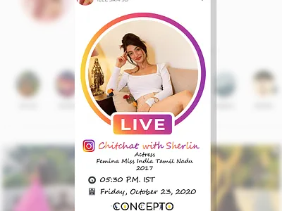 Social Media Poster for Sherlin Sethia actress design illustration instagram instagram post vector