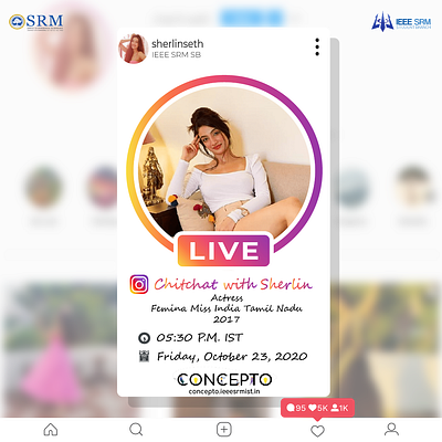 Social Media Poster for Sherlin Sethia actress design illustration instagram instagram post vector