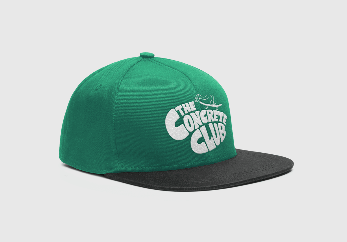 The Concrete Club Embroidered Cap embroider hat skate typography