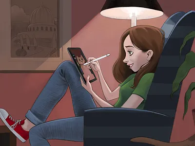 Illustration for Linea Sketch cartoon drawing figure ipad linea sketch linear