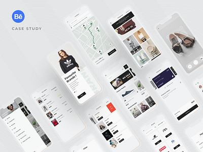 eCommerce Mobile App Design branding case study clean design discover ecommerce ecommerce app ecommerce design event fashion app flow logo mobile app design trend trendy typography ui design user experience user interface ux desgin vector