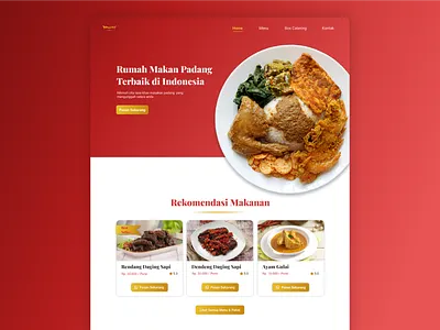Restaurant Website Landing Page design gold landing page design red restaurant app restaurant landing page restaurant website ui ui design uiux uiux design ux ux design website design white