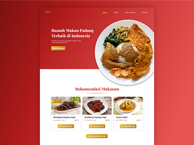 Restaurant Website Landing Page design gold landing page design red restaurant app restaurant landing page restaurant website ui ui design uiux uiux design ux ux design website design white
