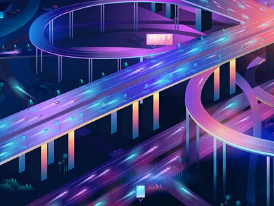 Intersection detail art art arte branding design illustrator ladosa outrun synthwave vectorart