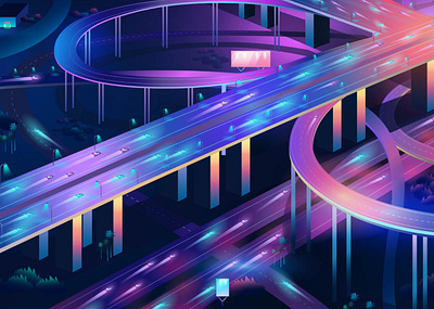 Intersection detail art art arte branding design illustrator ladosa outrun synthwave vectorart