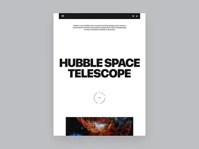 Hubble Space Telescope - Concept design the main screen, tablet concept design figma minimal mobile page ui web web design website