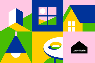 Leroy Merlin berik yergaliyev branding design identitydesign illustration leroy merlin logo