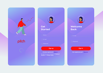 Sign up and sign in pages activity app app design illustration landingpage logo sign in signup ui uidesign uiux vector webdesign