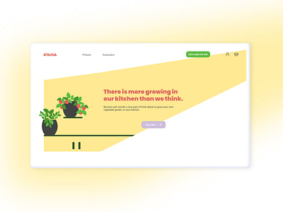 Kitchen garden website concept branding cook cooking design garden illustration minimal ui vector vegetable web web design webdesign website website design