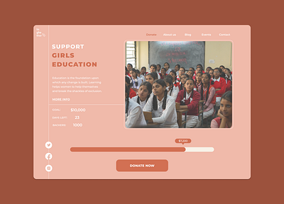 Daily UI #032 - Crowdfunding Campaign crowd funding crowdfund crowdfunding crowdfunding campaign daily daily ui daily ui 032 daily ui challenge dailyui dailyui 032 dailyuichallenge design donation girl girls girls education social ui ux web design