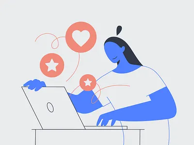 Blogger blogger girl illustration interface illustration people vector