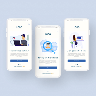 Onboarding app design illustration presently
