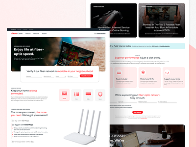 Telecom Landing Page communication design fiber optic internet landing page ui web page website