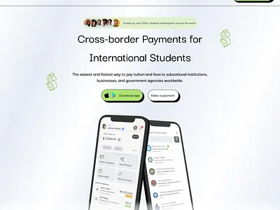 Redesign of the Pay4me landing page fintech landing page ui web web design
