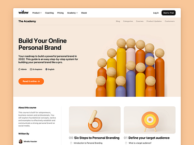Online Course Landing Page - Personal Branding 3d graphic design landing page