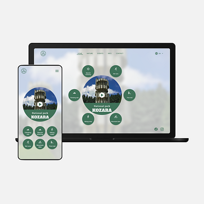 National park Kozara branding design flat minimal mobile typography ui ux vector web website