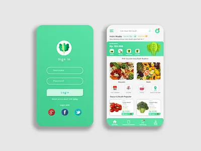 Go Vegetable App Mobile app design application mobile app ui design