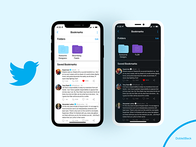 All New Twitter Bookmark and Folder bookmark concept dailyui dailyuichallenge redesign twitter uidesign