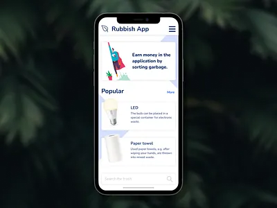 Waste App app design eco figma recycle ui