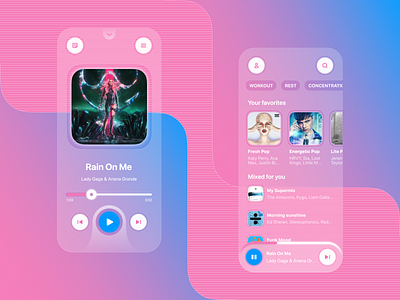 Glassmorphic Music Player Concept 3d blur clean concept concept design figma frosted frosted glass glass glassmorphism mobile mobile ui music music app music player player trend ui ui design