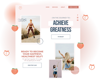 Fitness Coach Website Design branding design figma peaches ui web web design webdesign website