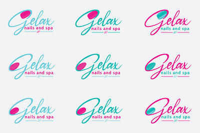 Gelax nails and Spa Logo branding calligraphy logo logo logodesign minimal nail and spa logo nail and spa shop logo signature signature logo typogaphy