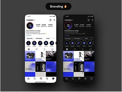 Branding - RZ Sales branding capa cover estratégia feed instagram linkedin logo marca post