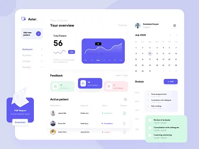 Healthcare dashboard design icon minimal ui ux vector web website