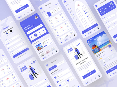 BOOKED - Flight Booking App UI 2021app app casestudy design flight app flight booking flight search illustration interaction design interface onlineapp onlineticket travel travelapp ui uiux