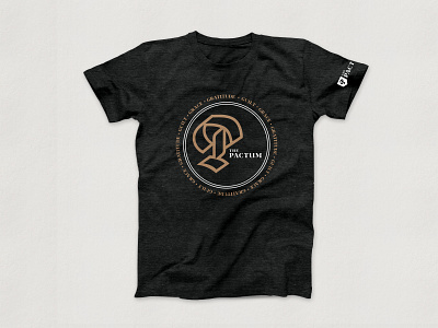 Pactum T-shirt blackletter design handlettered handlettering illustration lettering logo monoline podcast series swag tshirt typography