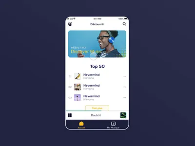 Micro interaction - Music streaming app app app design application micro interaction microinteraction music music app music app ui swipe swipe left swipe right ui