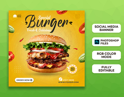 Food Social Media Post Templates I Social Media Banner ad banner brand design branding facebook ad food food banner instagram banner instagram post instagram stories instagram template social media banner social media design social media post web banner