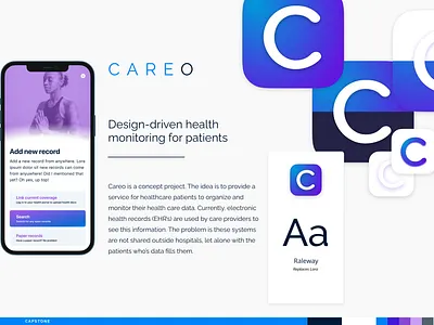 GU Capstone Project | Careo iOS Health capstone component design georgetown grad school gradient interface layout library mobile product design styleguide system ui ux