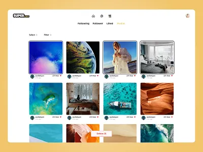 Manage your Instagram community - Medias follow follower following instagram instagram post ui web design web site webdesign website yellow