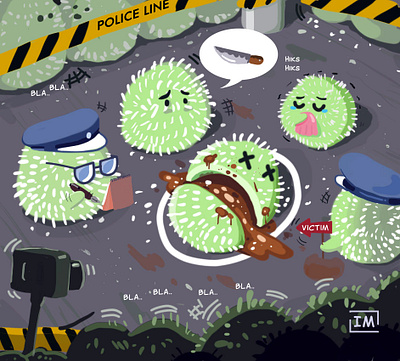 Murdered Klepon cartoon food food illustration illustration indonesia indonesianfood