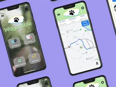 Dog Walking App | Wagamble app art branding clean design flat graphic design illustration ui ux