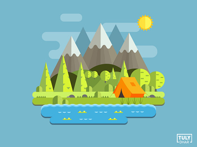 Mountain Landscape adobe illustrator branding design illustration landscape mountain tuly dhar vector