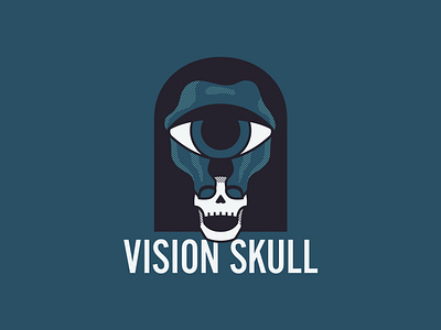 Vision Skull - 186/365 badge eye eyeball halftone illustrations magic mystic mystical skull art symbol vision