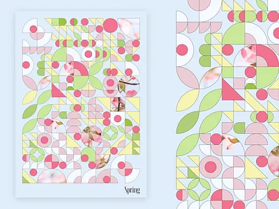 Spring, poster in graphic style adobe illustrator graphic design graphicdesign poster poster a day poster design posters