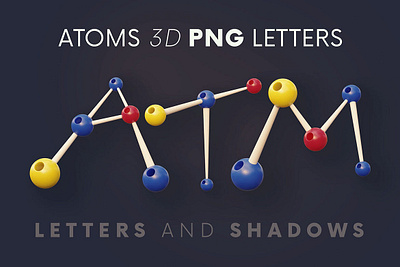 Atoms - 3D Lettering 3d digitalart lettering typeface typography