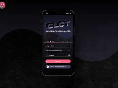 CLCT Sign Up Page app design logo minimal streetwear streetwear logo ui ux web
