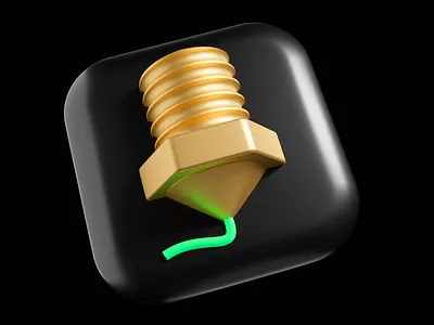 3D Printing Icon (Dark) 3d 3d art app blender blender3d branding design icon minimal render
