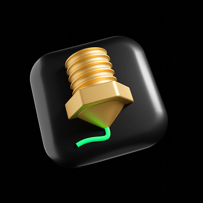 3D Printing Icon (Dark) 3d 3d art app blender blender3d branding design icon minimal render